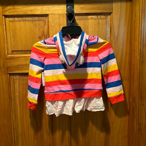 Tucker + Tate Animal Ear Ruffle Hem Striped Hoodie Size 4 NWT - Picture 3 of 8
